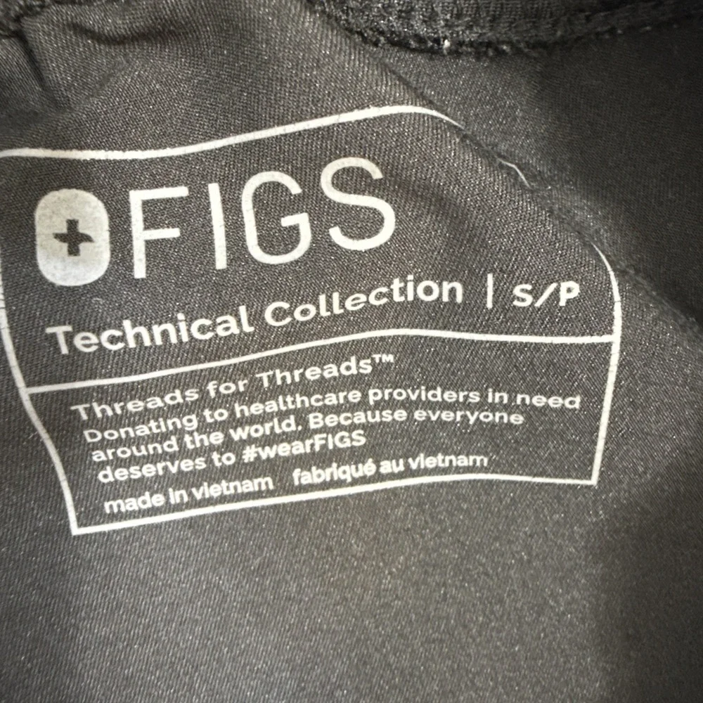 FIGS Black Blue Stripe Panel Cargo Knit Scrub Pants Medical Polyester Size P/S